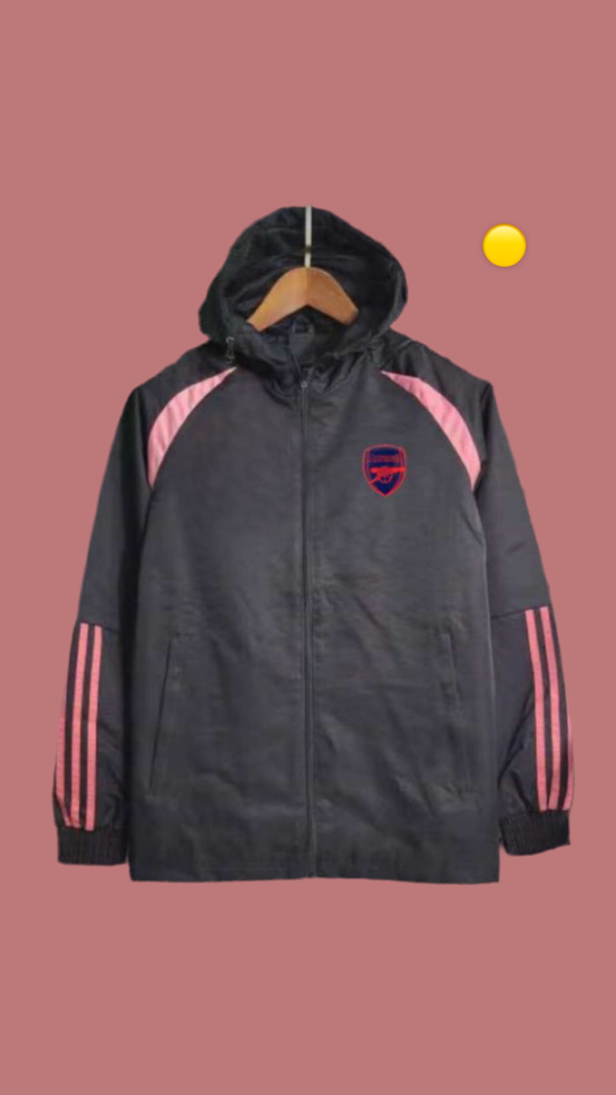 Arsenal Dark Grey & Pink Windbreaker ⚫🌸
